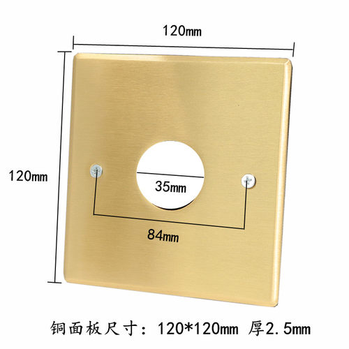 XSSITO地插加厚纯铜地面插座盖板带出线孔耐踩压盲板标准盒高品质