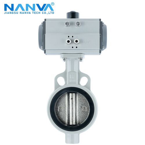 气动蝶阀D671X-16Q对夹式球墨铸铁软密封蝶阀QT450三元乙丙DN100