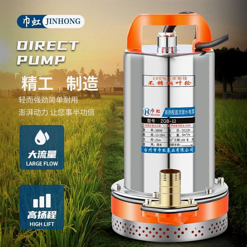 德国进口12V24V48V60V72直流潜水泵家用农用电动车电瓶高扬程大流