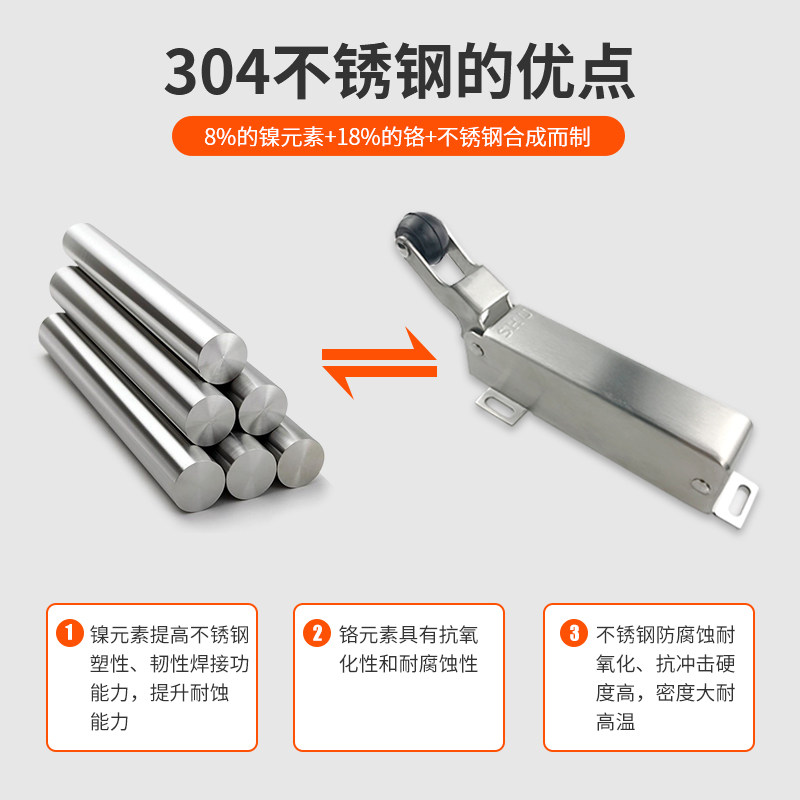 冷冻库1230推拉门闭门回归器液压不锈钢闭门器外开自动回归门锁