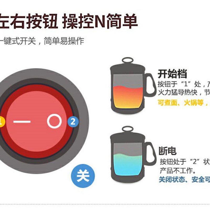 优质不锈钢1.4升电热杯热牛奶杯电煮杯迷你电炖杯小型煮面水杯图片