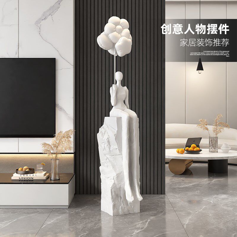 意式极简抽象人物雕塑摆件客厅壁龛玄关落地装饰轻奢高级感工艺品