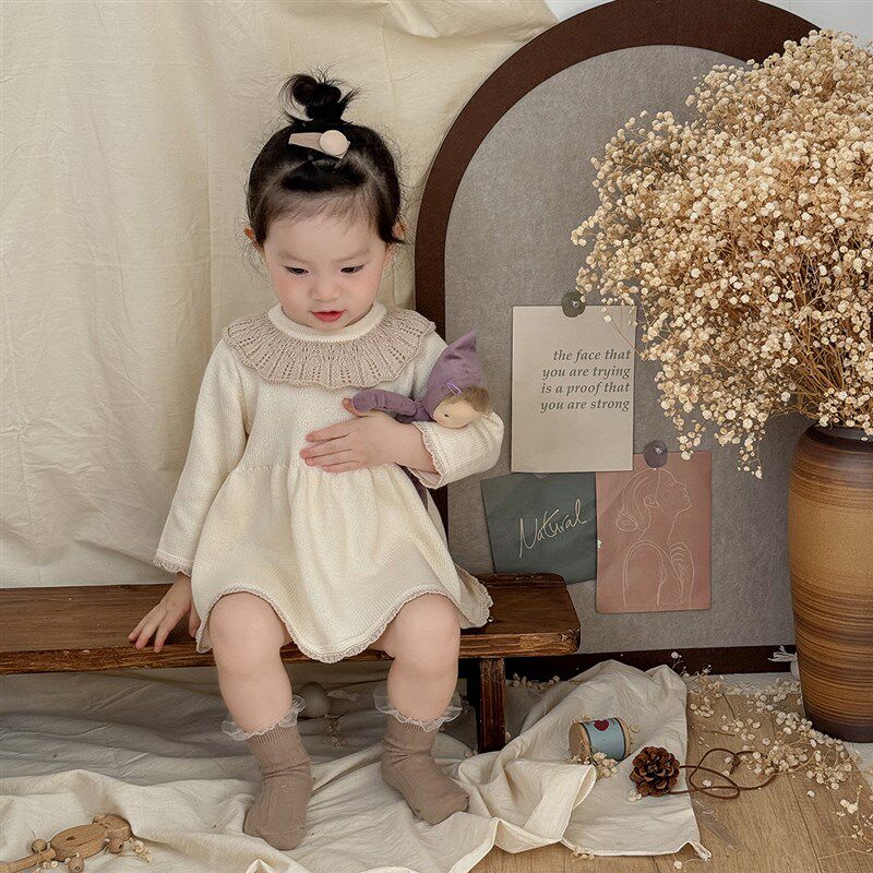 女宝宝衣服秋冬款针织连衣裙婴幼儿春秋装新款公主裙子洋气外出服