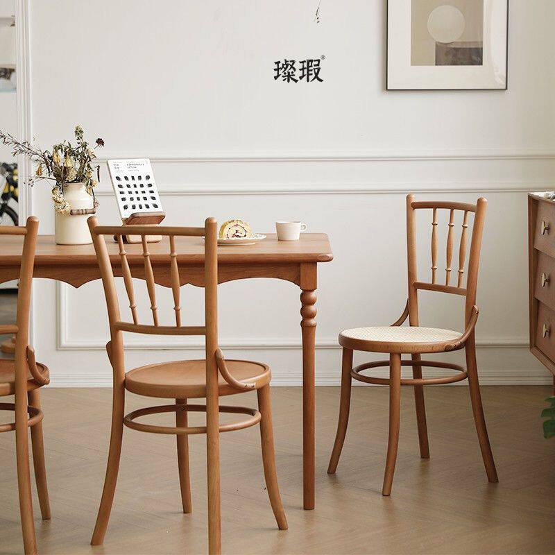 索耐特椅vintage北欧实木餐椅ton网红中古藤编椅14号18号椅378椅