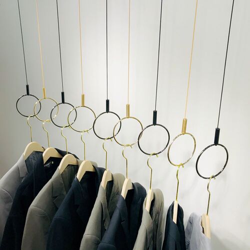 服装店橱窗展示架上墙道具衣服挂链衣架吊架挂衣服黑吊链挂钩吊环