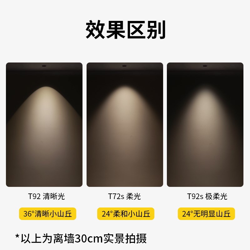 T92极柔光射灯cob嵌入式深防眩光全光谱护眼智能调光led天花灯