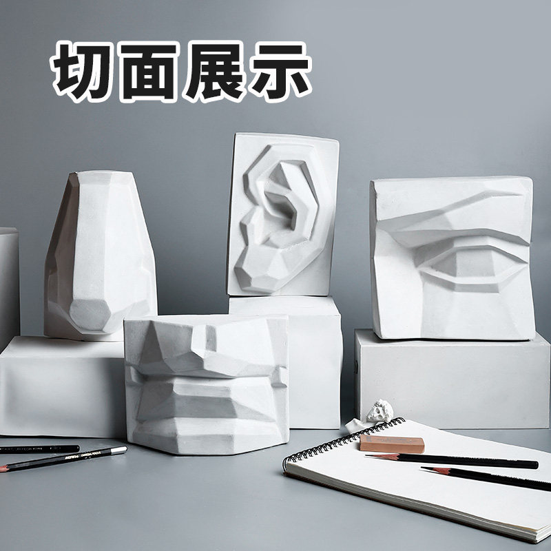 五官石膏几何体素描静物实面切面各一套