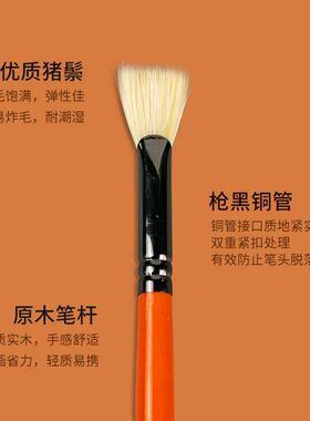 樱花之倾城之恋水粉笔猪鬃水粉笔套装11支装丙烯油画笔勾线笔扇形