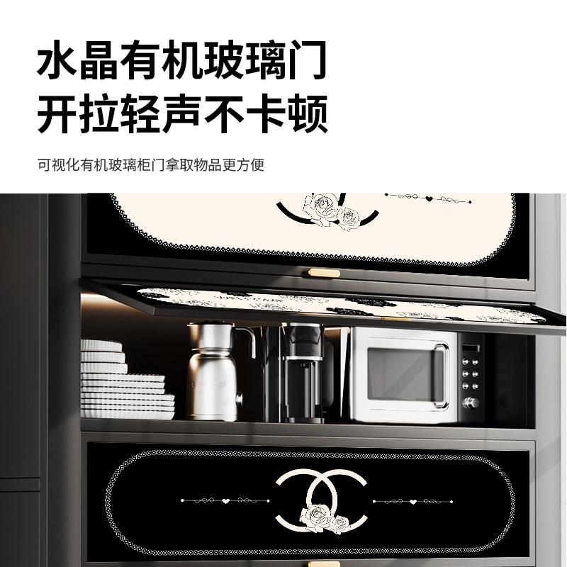 新款2025厨房置物架多功能收纳柜落地多层家用靠墙微波炉餐边柜子