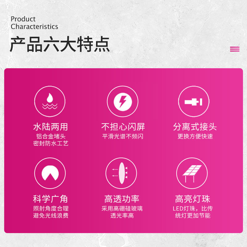 鱼缸灯LED灯水族箱超亮照明灯防水锦鲤专用补墨增绯增艳广角管灯
