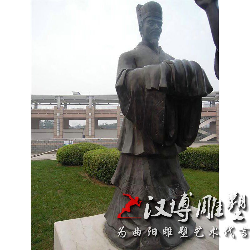 玻璃钢仿铜人物雕塑校园广场铸铜古代人物铜雕古代人像雕塑可定制