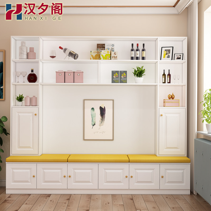 餐厅餐边柜餐桌卡座沙发一体靠墙家用多功能卡座储物柜碗柜8P-201