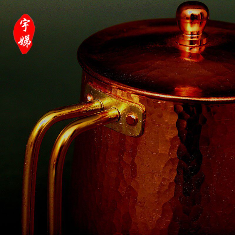 纯手工紫铜手冲咖啡壶 细口铜壶日式锤纹长嘴壶欧式简约
