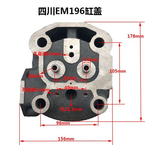 四川峨眉水冷单缸柴油机EM185EM190EM192EM196缸盖总成/缸头/气1