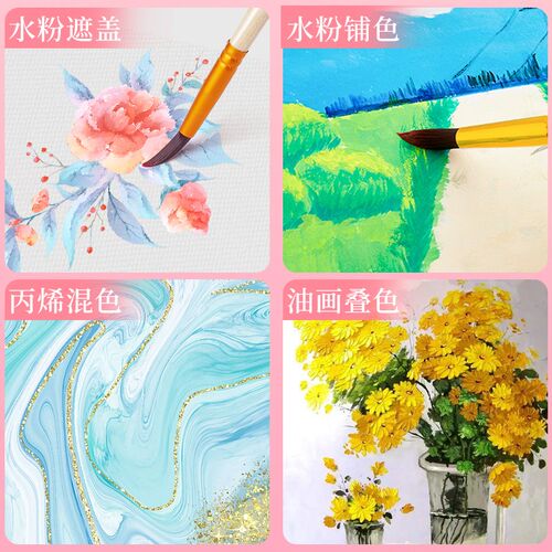 水粉画笔套装丙烯油画笔水彩笔排笔美术生用尼龙笔刷彩色丙烯油画