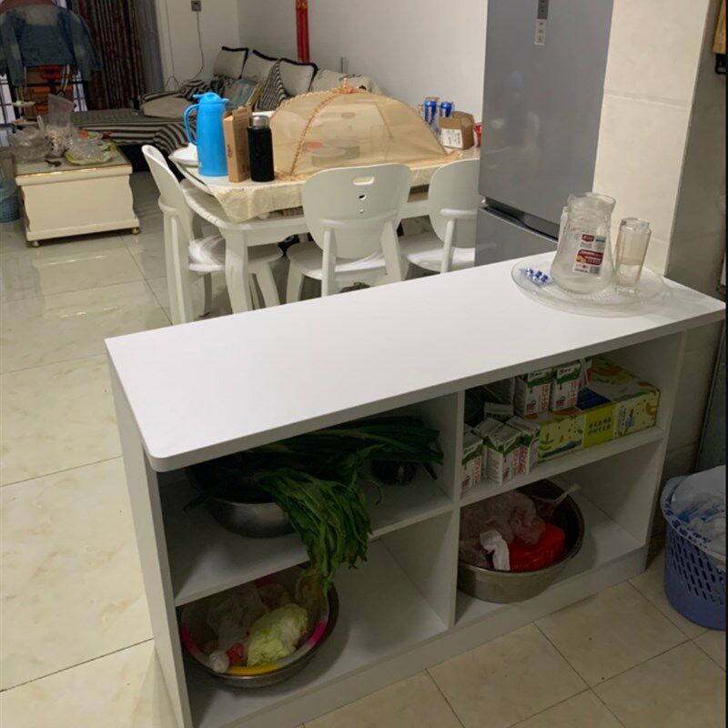 实木吧台收银台厨房玄关隔断柜多功能餐边柜双面小户型靠墙高脚桌