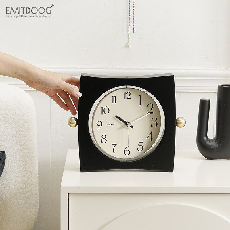 EMITDOOG轻奢复古风摆台式时钟简约桌面摆件客厅卧室座钟装饰品