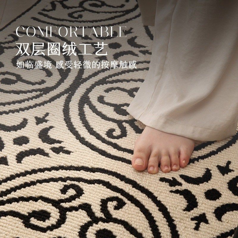 伽音法式复古玄关入户门地垫轻奢高级感鞋柜除灰圈绒门口脚垫耐脏