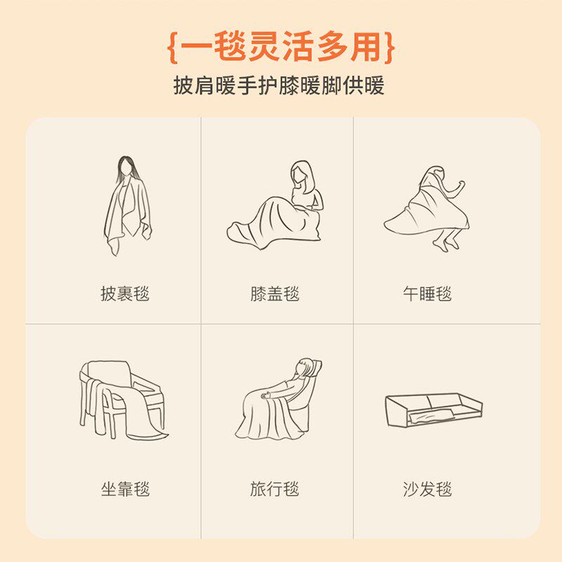 MERF云裳暖披肩USB电热毯户外露营办公室加热毯单人褥子暖身盖毯