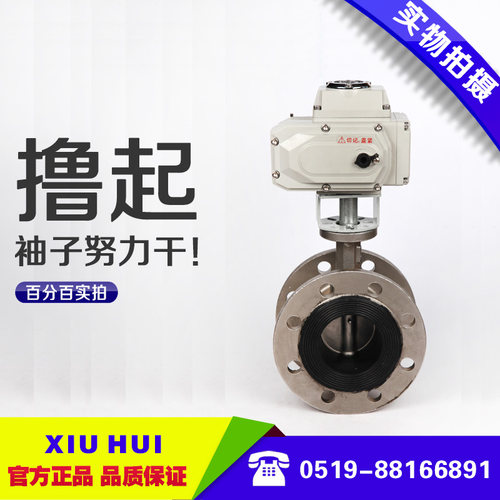D941PXJ-16P电动全不锈钢法兰蝶阀电动法兰不锈钢蝶阀DN80-200