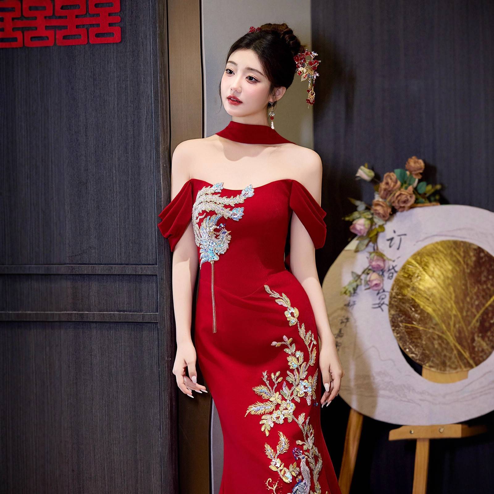 2026新款新中式绝美新娘敬酒服结婚嫁衣订婚礼服轻奢款晨袍回门服图片
