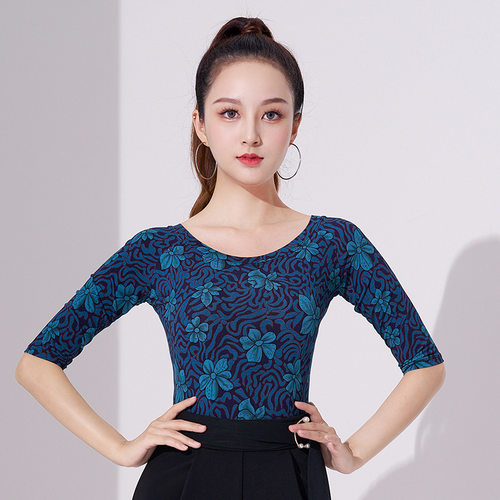 2026新款拉丁舞上衣女成人摩登舞服装舞蹈国标舞练功服女交谊舞演