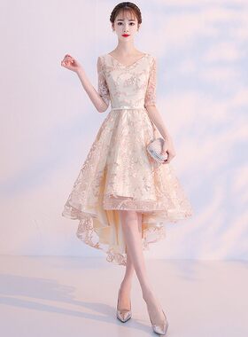 2026新款气质宴会晚礼服女端庄简单大方名媛演出主持连衣裙小礼服