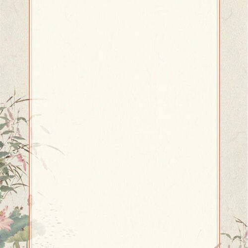 春意阑珊A4热销稿纸中国风简约文艺古风打印水墨画淡雅信纸练习纸
