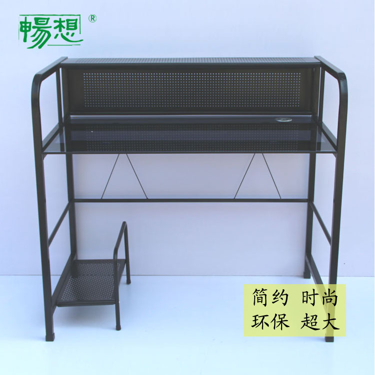 新款金属环保钢化玻璃电脑桌台式桌家用简约书桌办公电脑桌写字桌