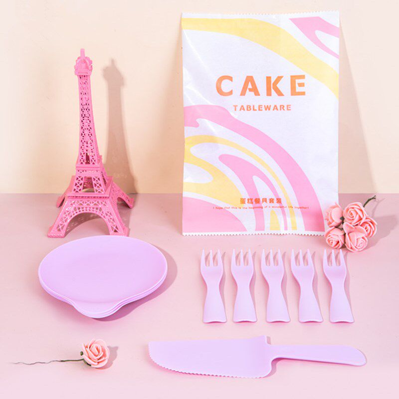 生日蛋糕盘子一次性纸盘刀叉套装高档水滴形餐盘碟子托盘餐具包邮