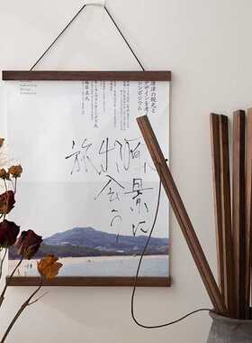 实木磁吸挂画夹磁吸裱框架油画布框海报装饰画挂磁吸画框电表箱
