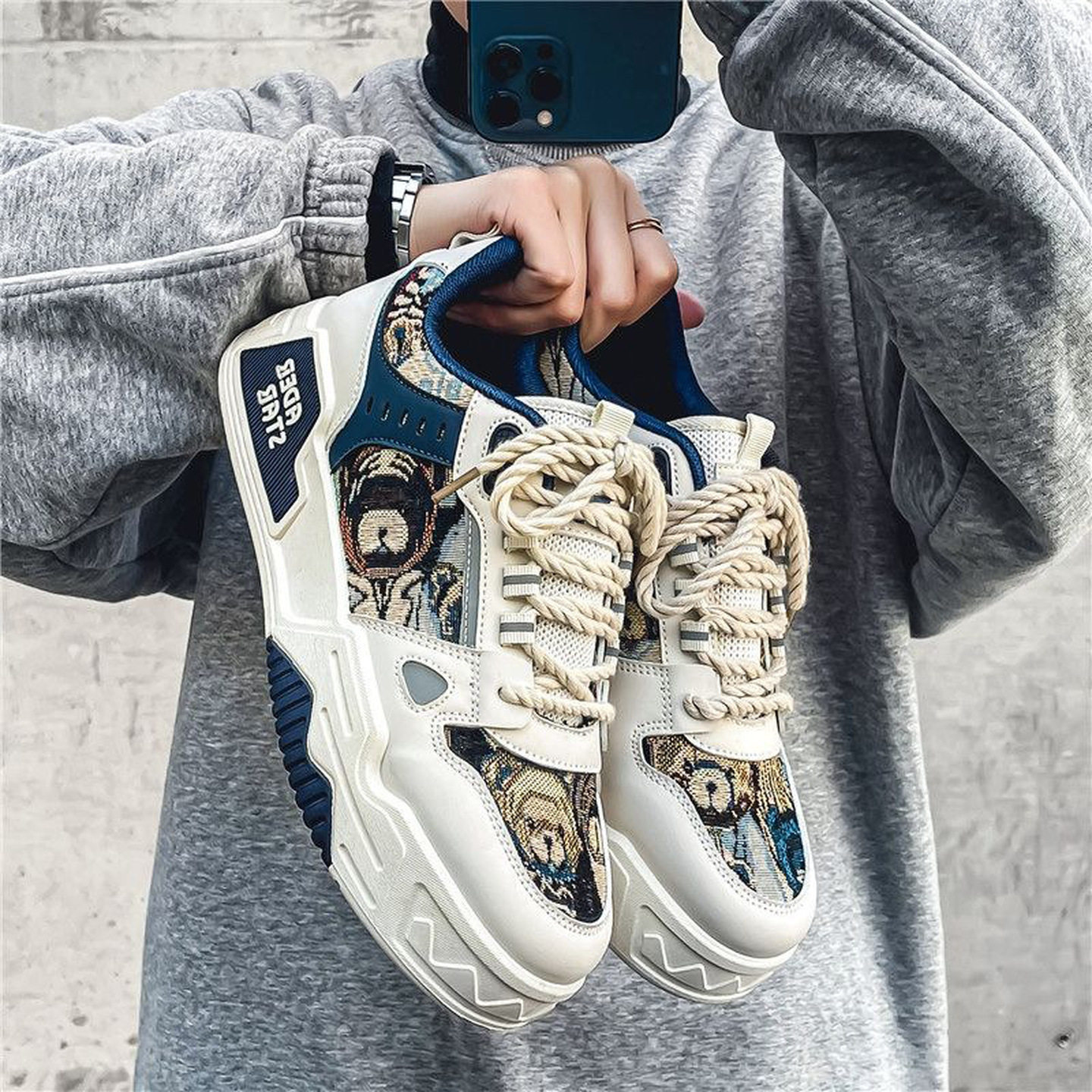 男鞋春季百搭休闲潮牌板鞋网红爆款初中学生运动厚底增高小白潮鞋