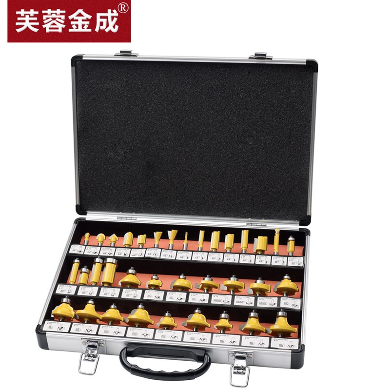35件套木工铣刀套装 修边机木工铣刀 厂家直销刀头套装1/4柄1/2柄