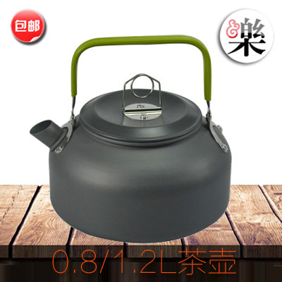 户外0.8L/1.2L铝合金茶壶野外便携烧水壶 野营野炊开水壶咖啡壶