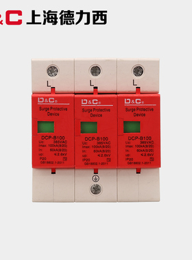 上海DC 浪涌保护器 雷击家用防避雷器 开关电涌DCP-100KA 3P