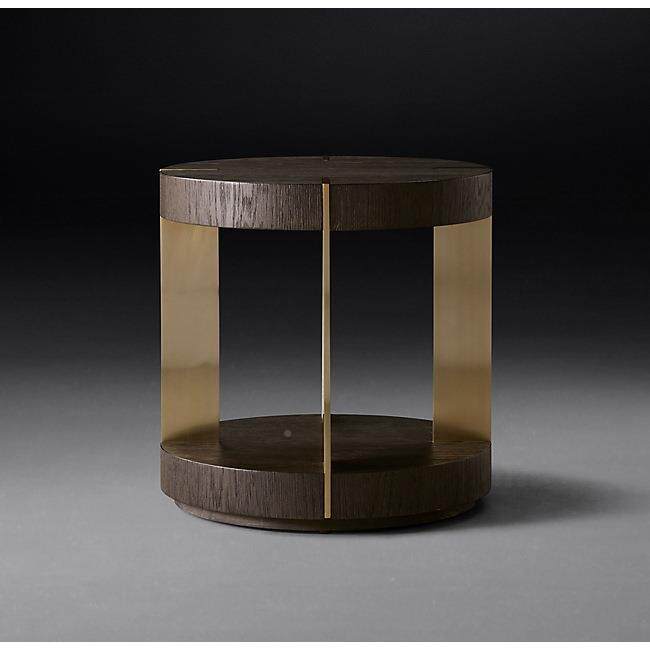 美式轻奢实属木19224-11金边厅几简约现代客设计师沙发样边桌别墅