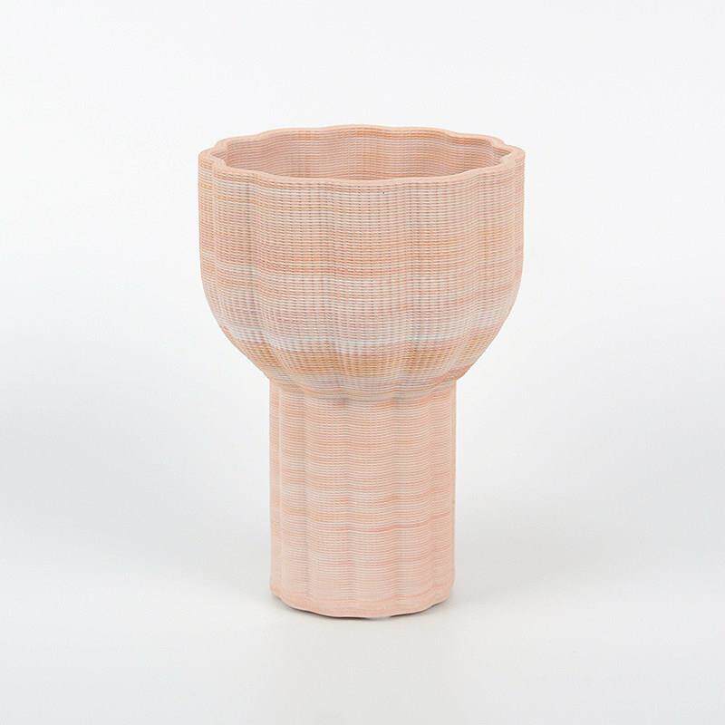 现饰代简约抽象艺面术高级感皱TC褶3D印陶瓷花器干花插瓶打桌装摆
