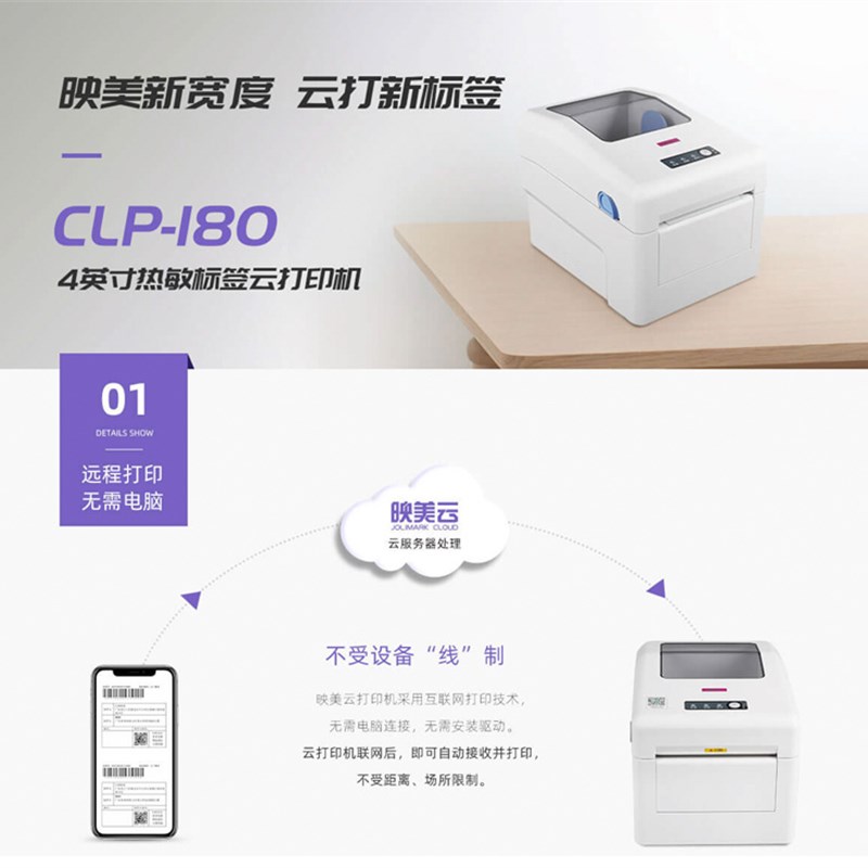 映美CLP-180W云打印机远程无线开单110mm热敏小票标签机 - 实物图