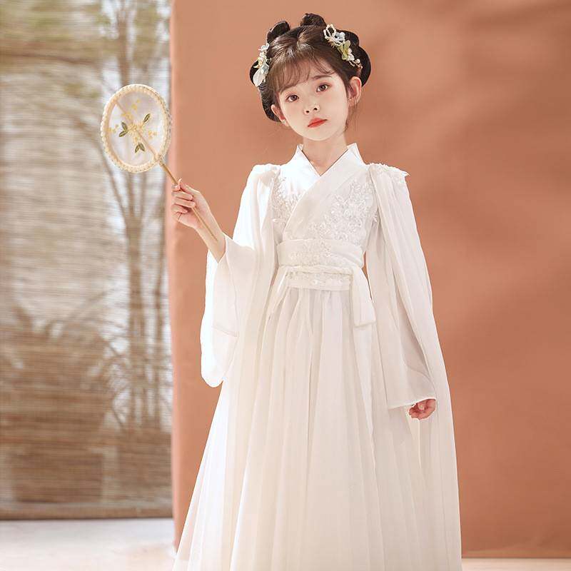 2026新款女童汉服夏季白色仙汉服