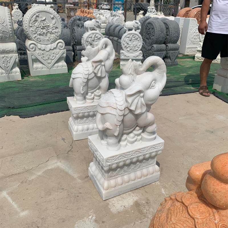新品汉白玉石雕大象大理石吉象酒店商场别墅家用大门口摆件包邮