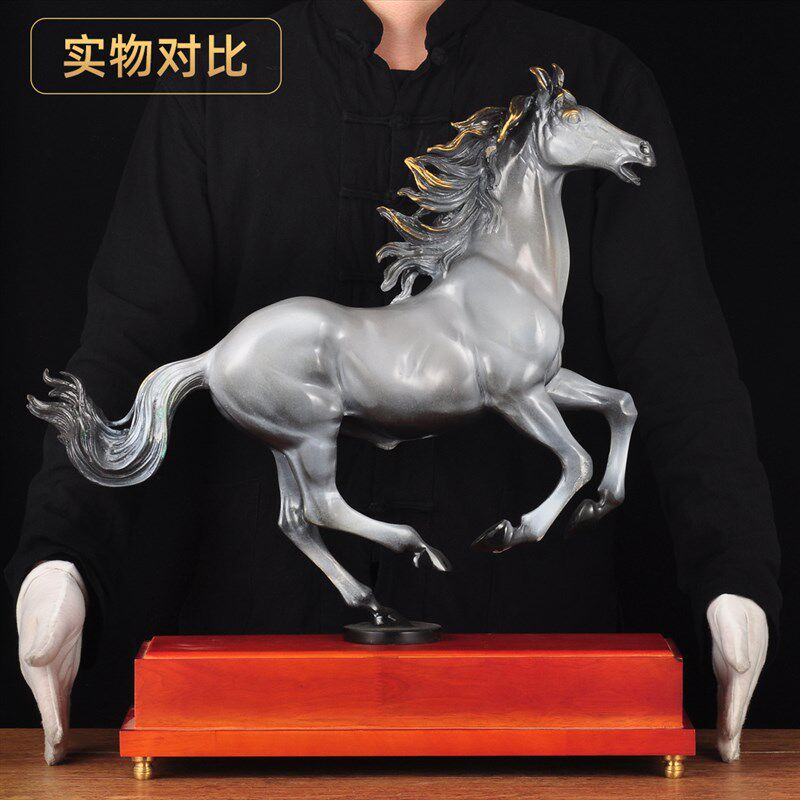 彩铜招财马摆件马到成功一马当先铜工艺品家居客厅玄关酒柜装饰品