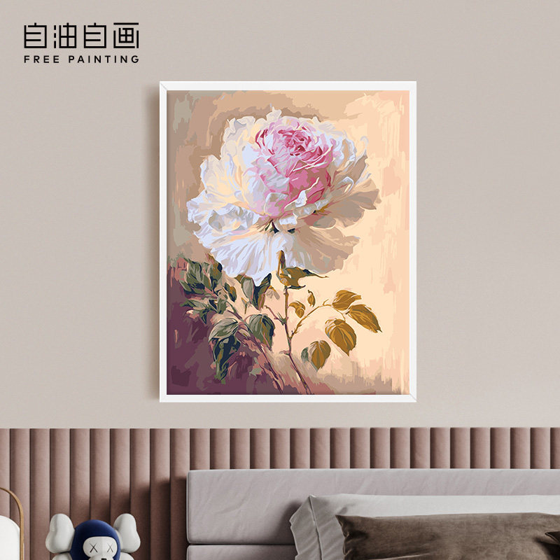 自油自画 数字油画diy手绘手工填充填色减压丙烯油彩画 淡墨芬芳