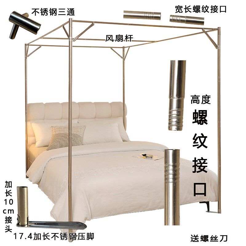 2025新款落地单开门一开门蚊帐家用卧室传统老式支架杆加粗加厚密