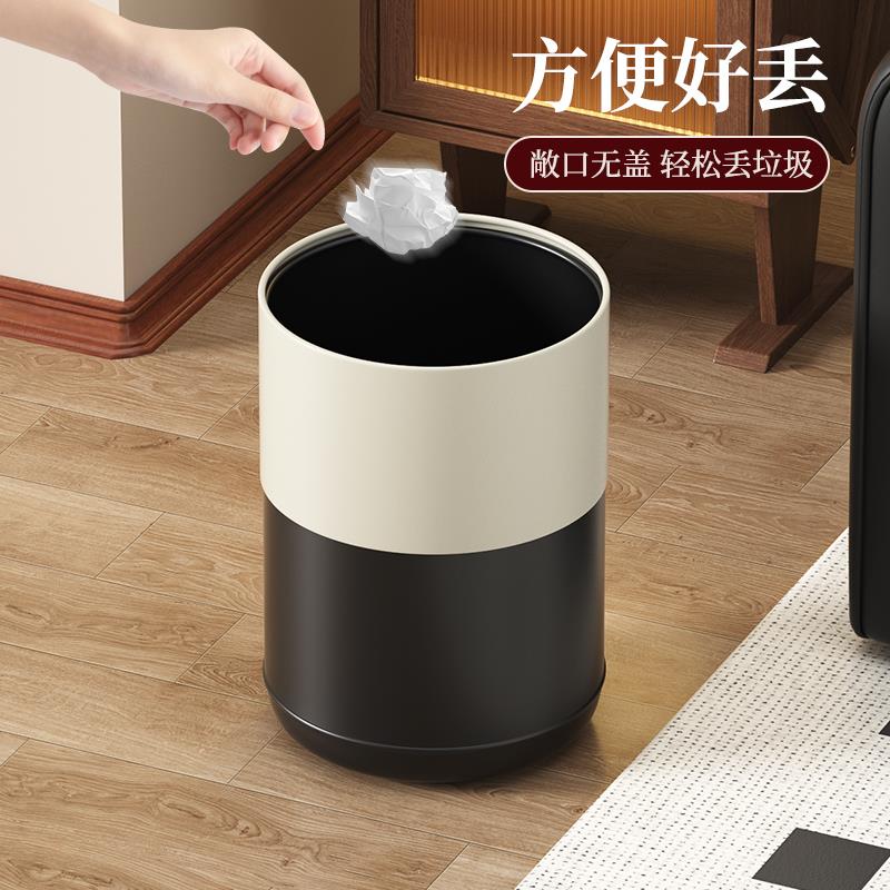 帝梵轻奢黑胡桃木垃圾桶家用客厅卧室厨房新款高颜值复古风卫生桶
