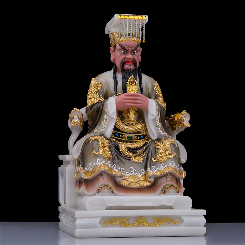 酆都大帝神像 丰都大帝神像 北阴大帝汉白玉北太帝君家用工艺摆件
