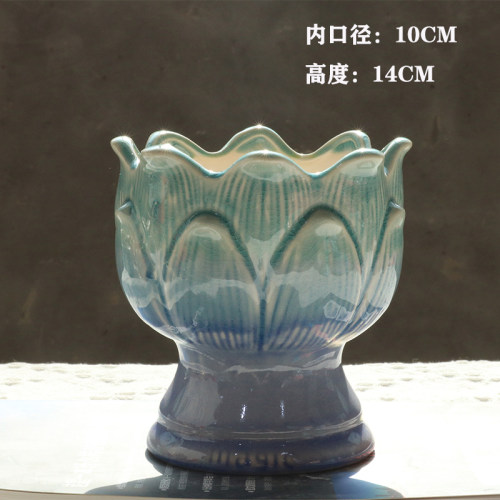 碗莲水培植物陶瓷花瓶插花瓶摆件莲花客厅水养睡莲室内花器花盆