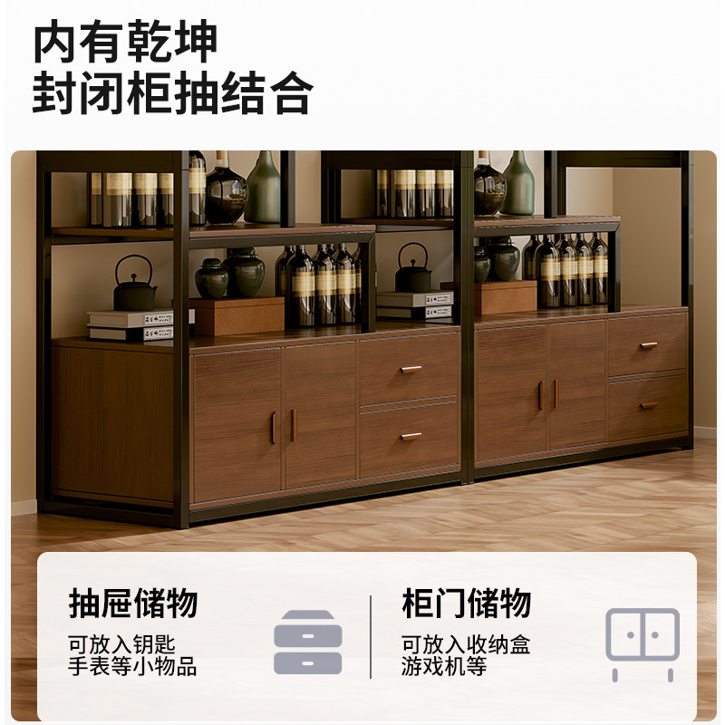 酒柜靠墙客厅展示柜商用酒架2023年新款家用柜子收纳柜饭店新中式