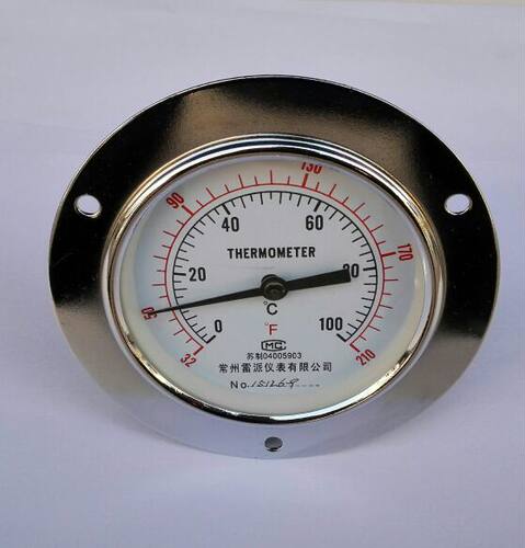 轴向带边双金属温度计wss-403 0~100度表盘直径100mm固定螺纹1/2