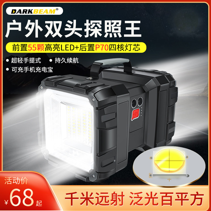 强光手电筒LED手提灯远射照明灯超亮USB可充电照探灯户外汽修工作