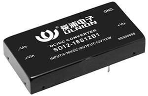SD12-18S15B1 12W DC-DC 超宽输入电压4:1 9-36V转15V 电源模块